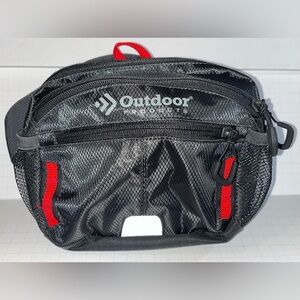 Outdoor Products Gray Red Fanny Pack Waist Bag - Hiking Travel  Adjustable
